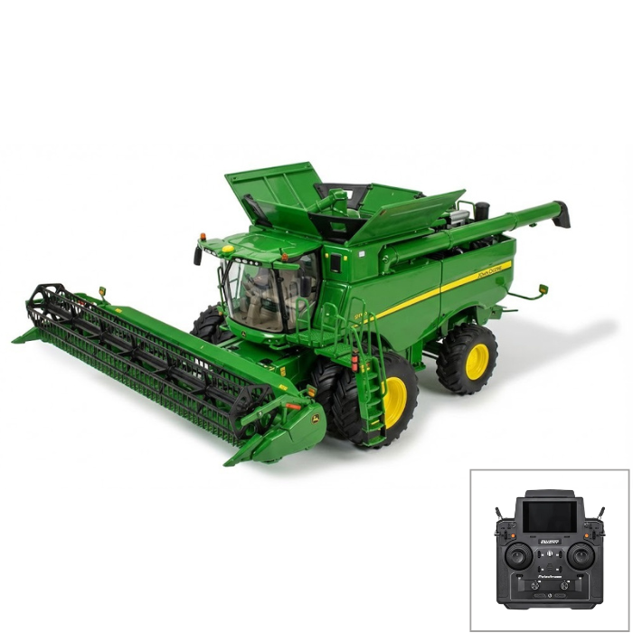 Miniatura Colheitadeira John Deere S790 com Duas Plataformas - Escala 1/14 (Controle Remoto)