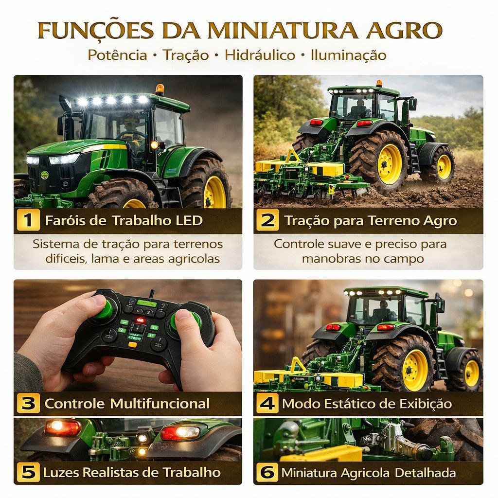 Massey Ferguson 9S.425 com Rodas Duplas – Escala 1/24 (Controle Remoto)